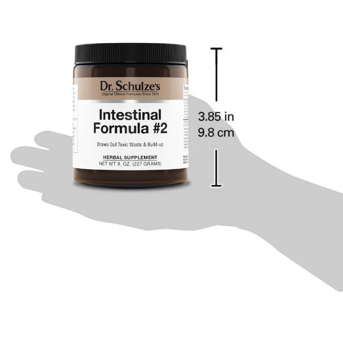 Texture et couleur des herbes du Dr. Schulze's Intestinal Formula n°2 pour le bien-être digestif.