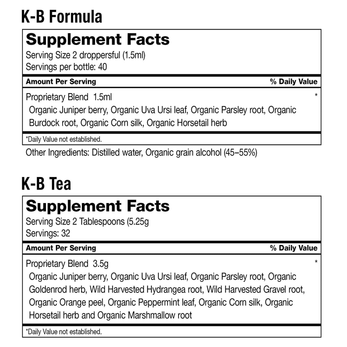 Dr. Schulze's 5 Day Kidney – sans lactose et sans gluten pour divers régimes.
