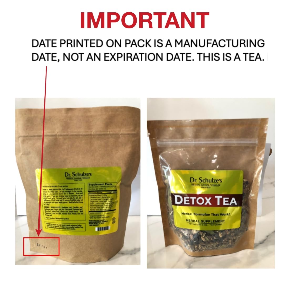 Ingrédients clés comme gingembre et fenouil dans Dr. Schulze's Detox Tea pour une expérience aromatique.