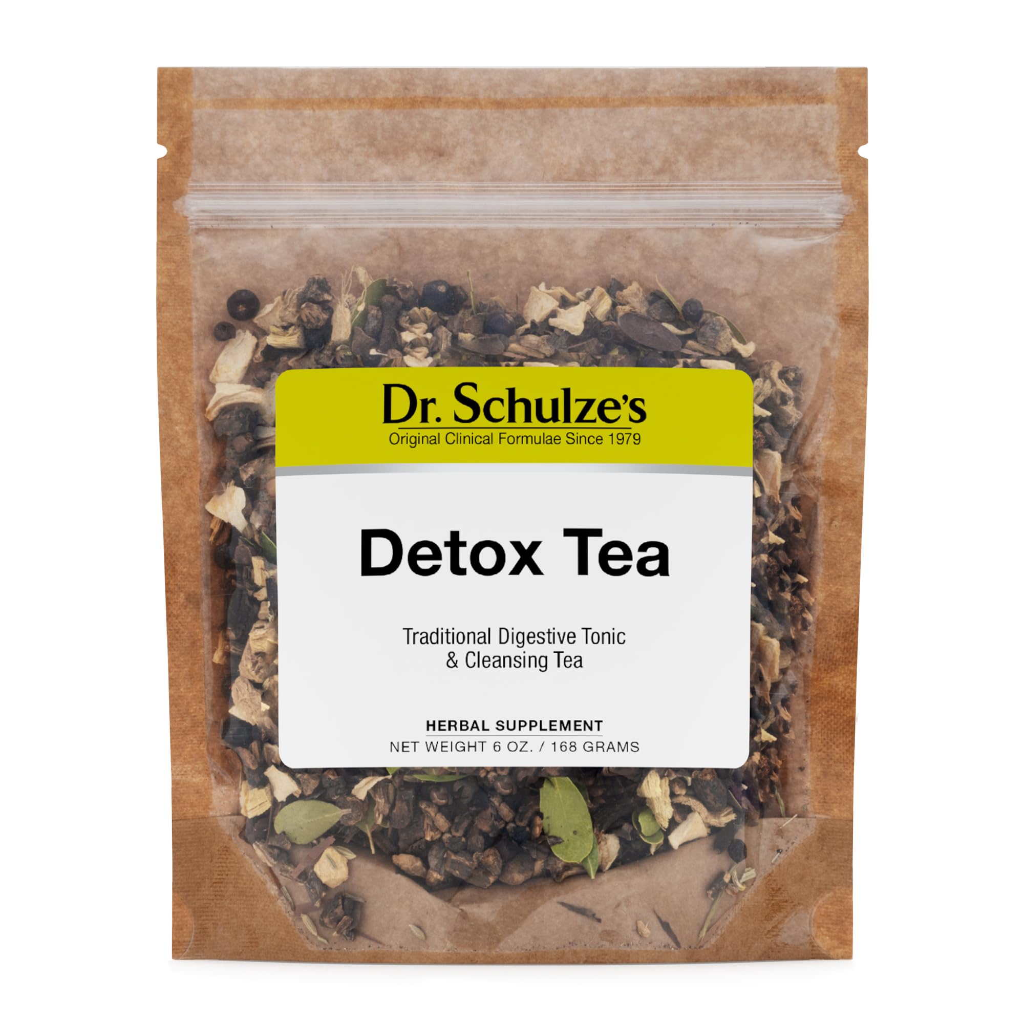Dr. Schulze's Detox Tea – emballage pratique pour démarrer la routine matinale.