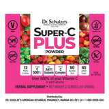 Étiquette sans gluten et végan sur Dr. Schulze's Super-C Plus