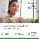 Mélange vert de Dr. Schulze's SuperFood Plus, riche en nutriments pour le quotidien.