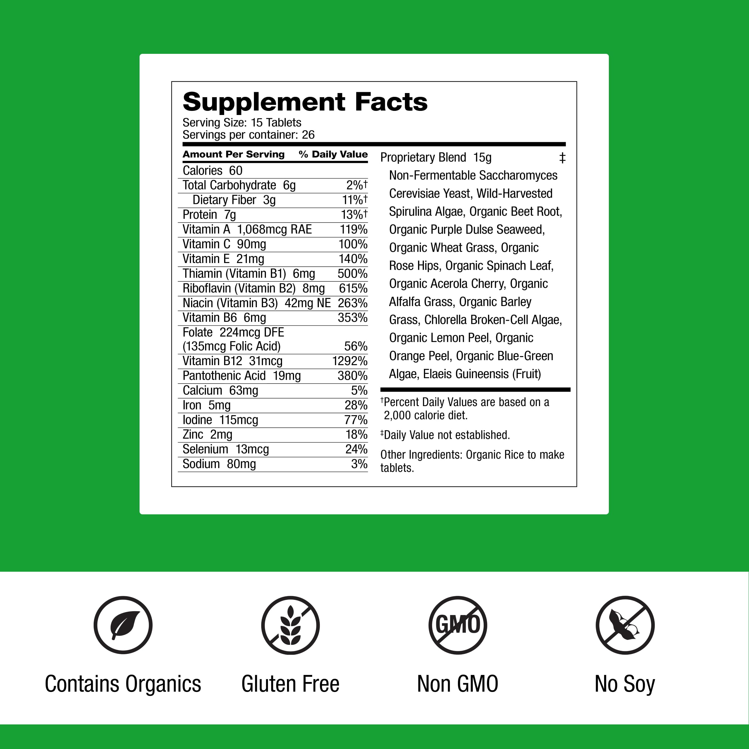 Dr. Schulze's SuperFood Plus — tablettes pratiques pour nutrition quotidienne.