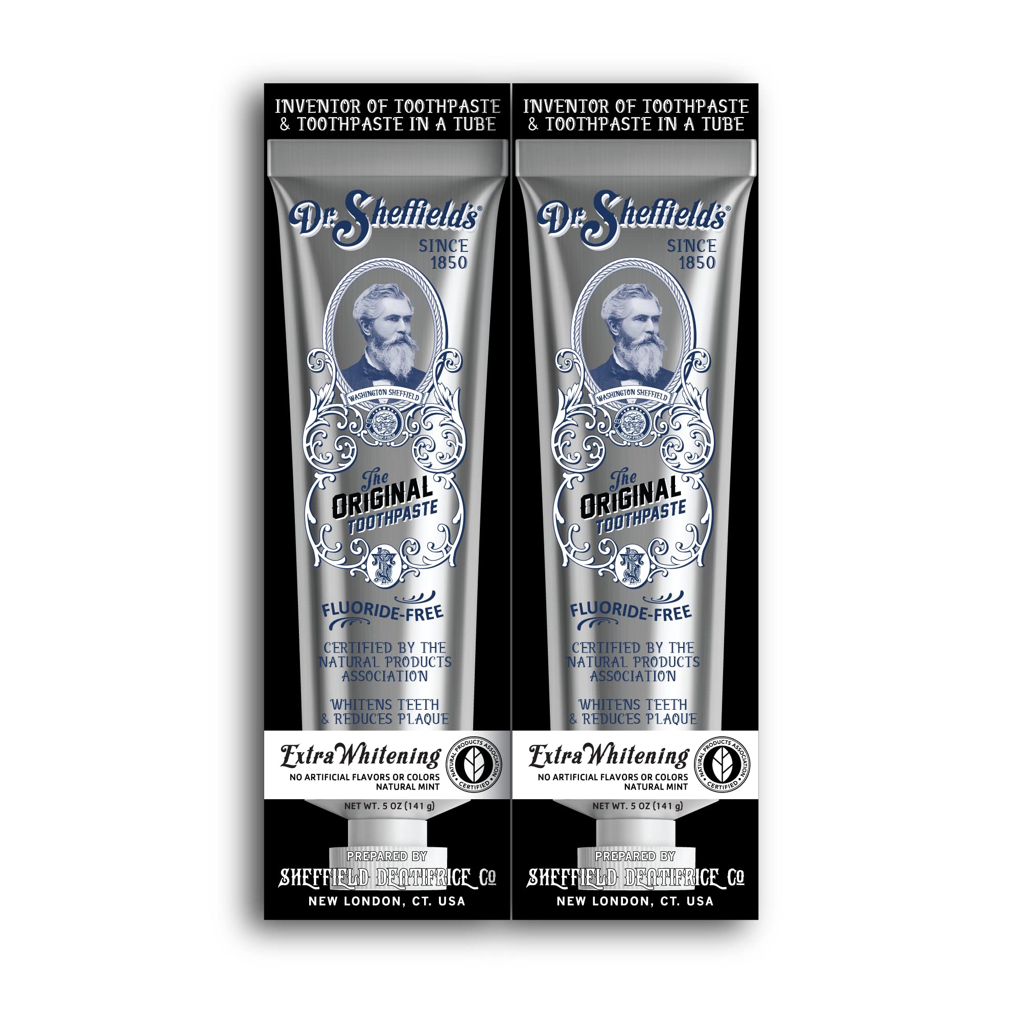 Dr. Sheffield's dentifrice Extra-Blanchissant - tube: sourire plus clair et goût agréable.