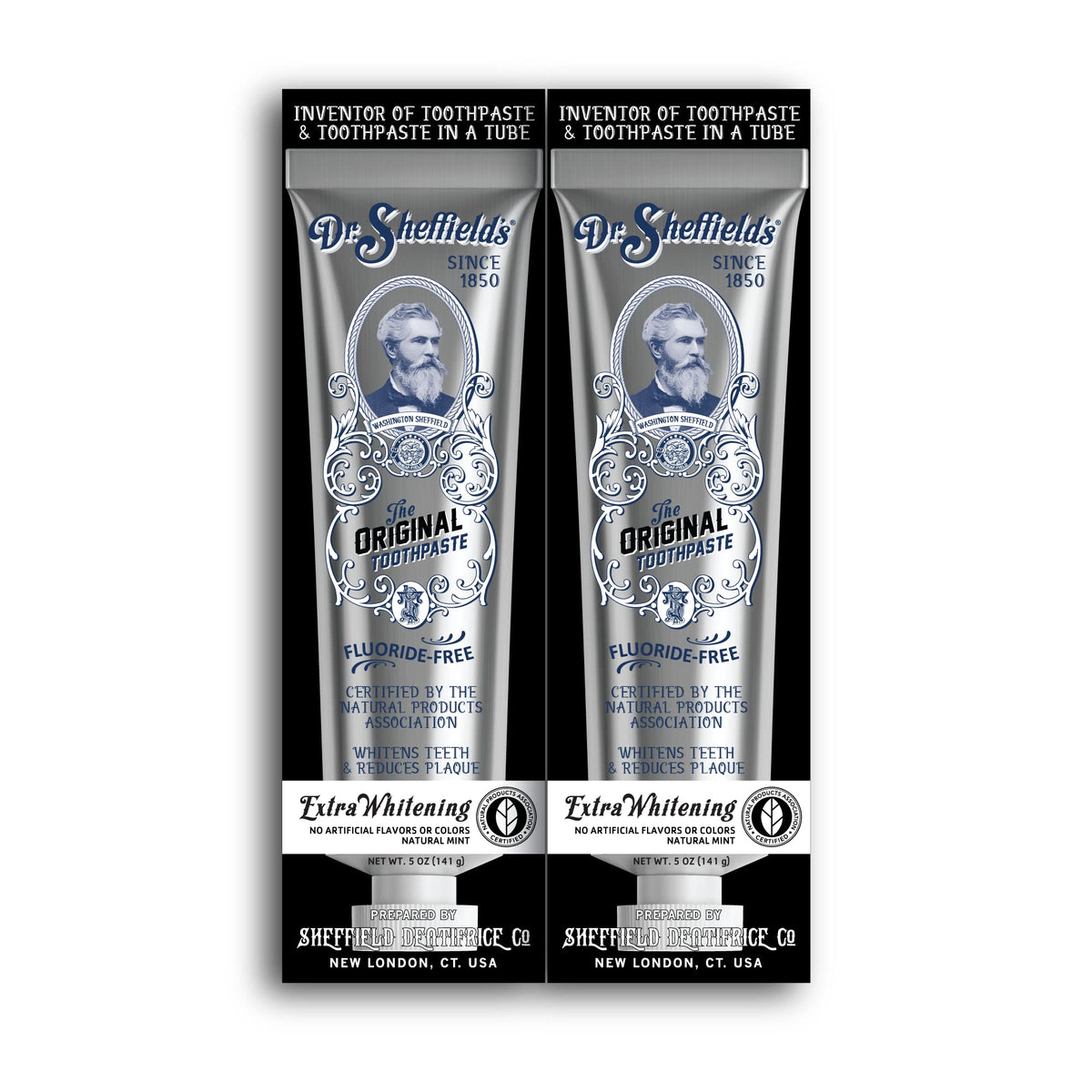 Dr. Sheffield's dentifrice Extra-Blanchissant - tube: sourire plus clair et goût agréable.