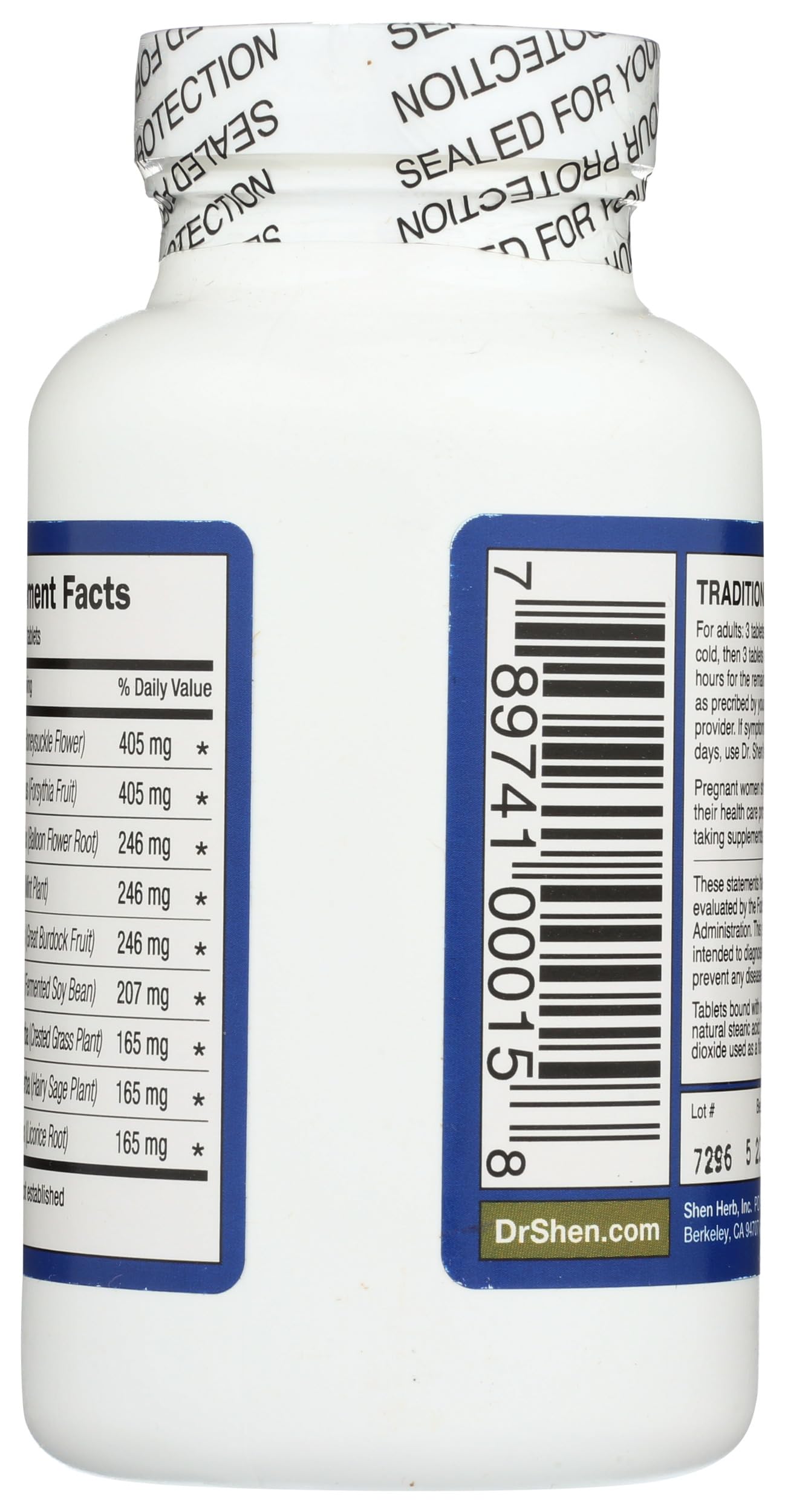 DR SHEN'S Yin Chiao: capsules alignées, usage pratique et dosage simple.