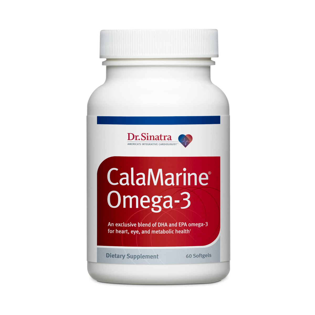 Dr. Sinatra CalaMarine: bouteille omega-3, dosage quotidien recommandé pour le cœur et le cerveau.