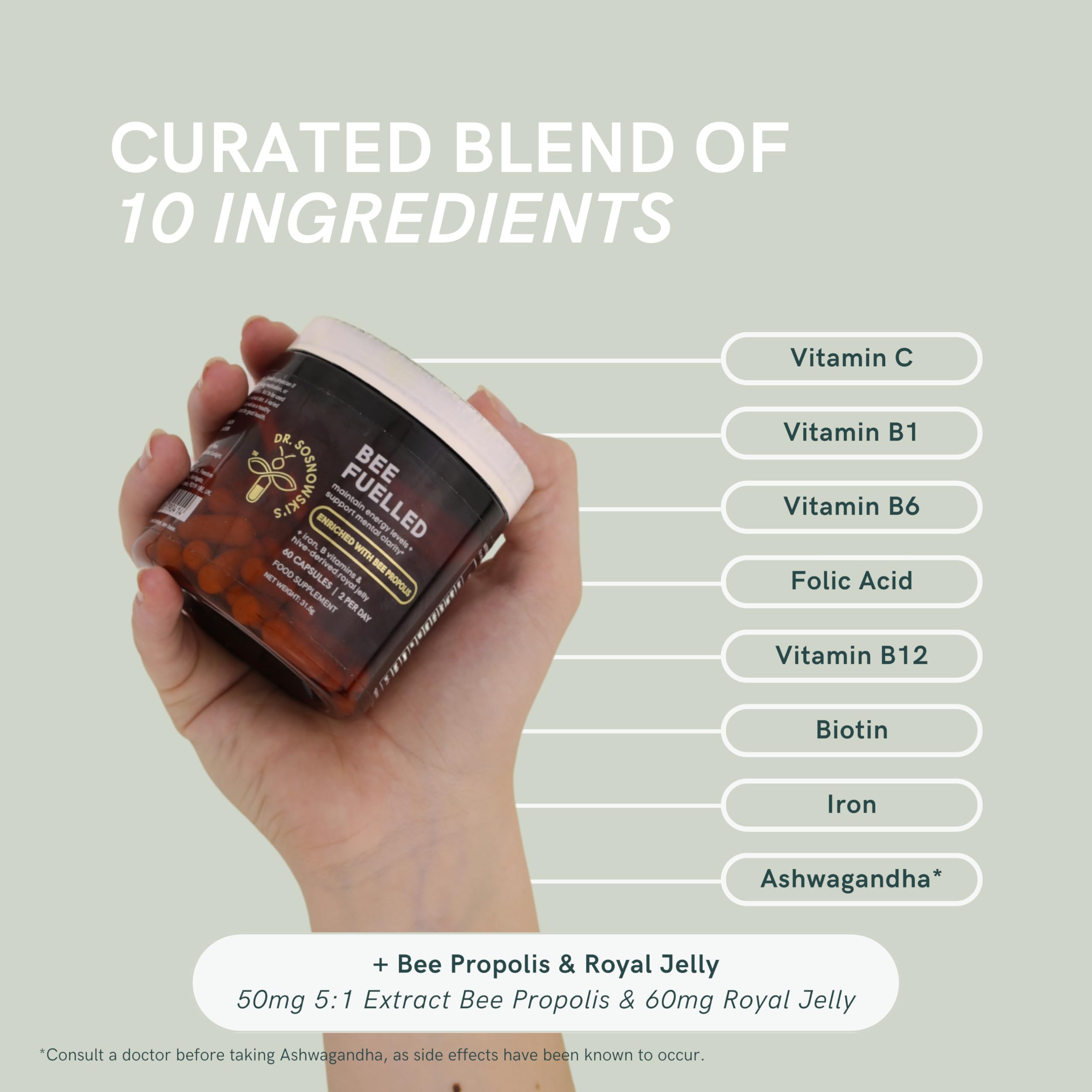 Propolis des abeilles dans Bee Fuelled, riche en composés bénéfiques pour l'énergie.