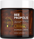 Dr Sosnowski's Propolis bouteille ouverte, prise facile pour votre routine quotidienne.
