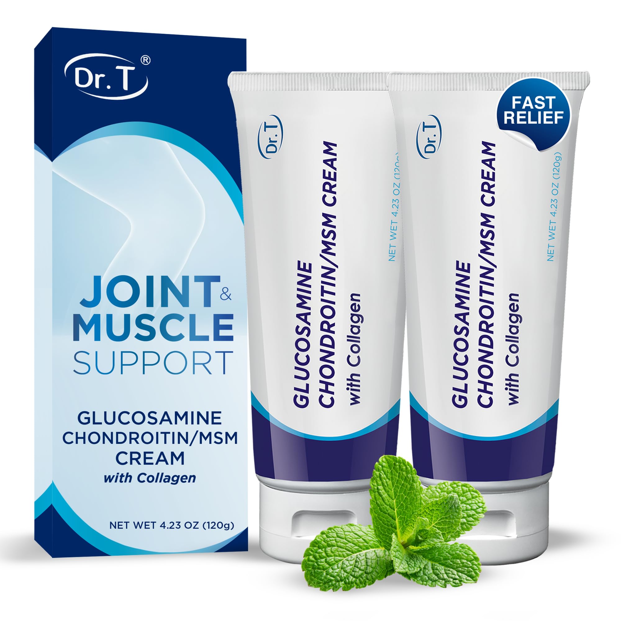 Dr. T crème glucosamine chondroïtine, pot 120 g – soutien mobilité des articulations.