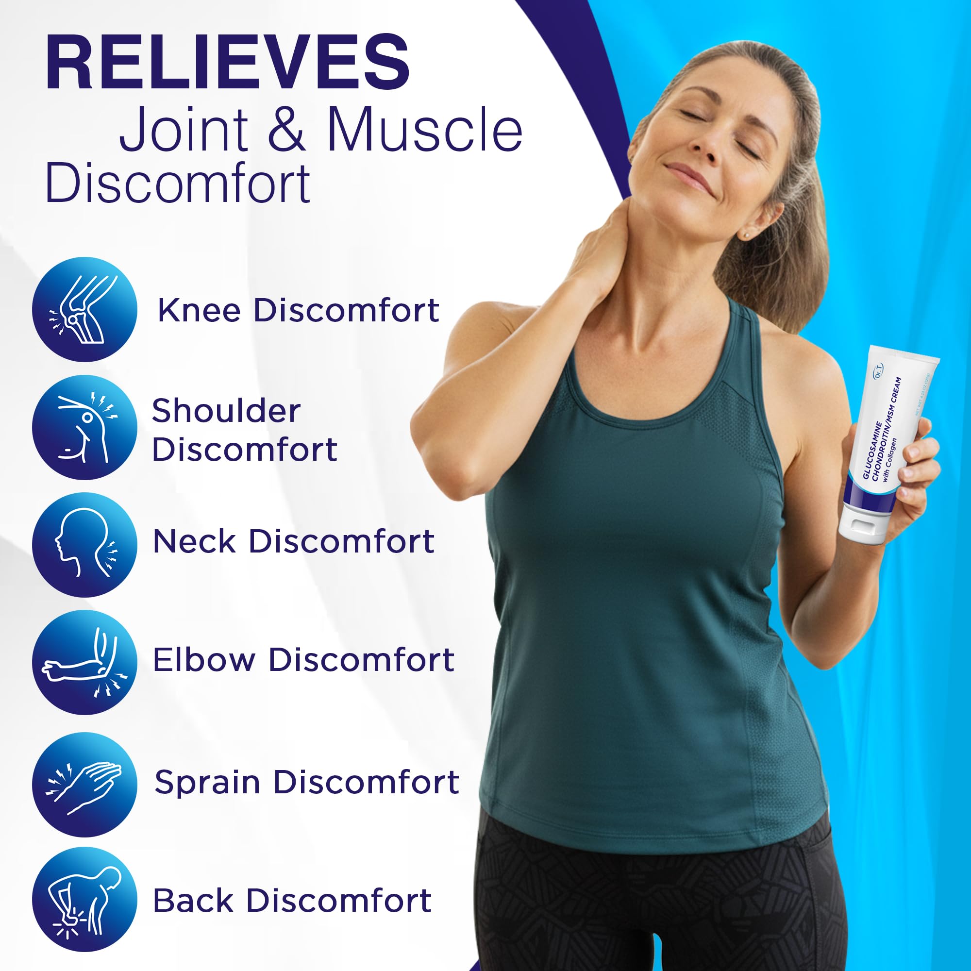 Dr. T crème menthol, action rafraîchissante pour muscles fatigués.