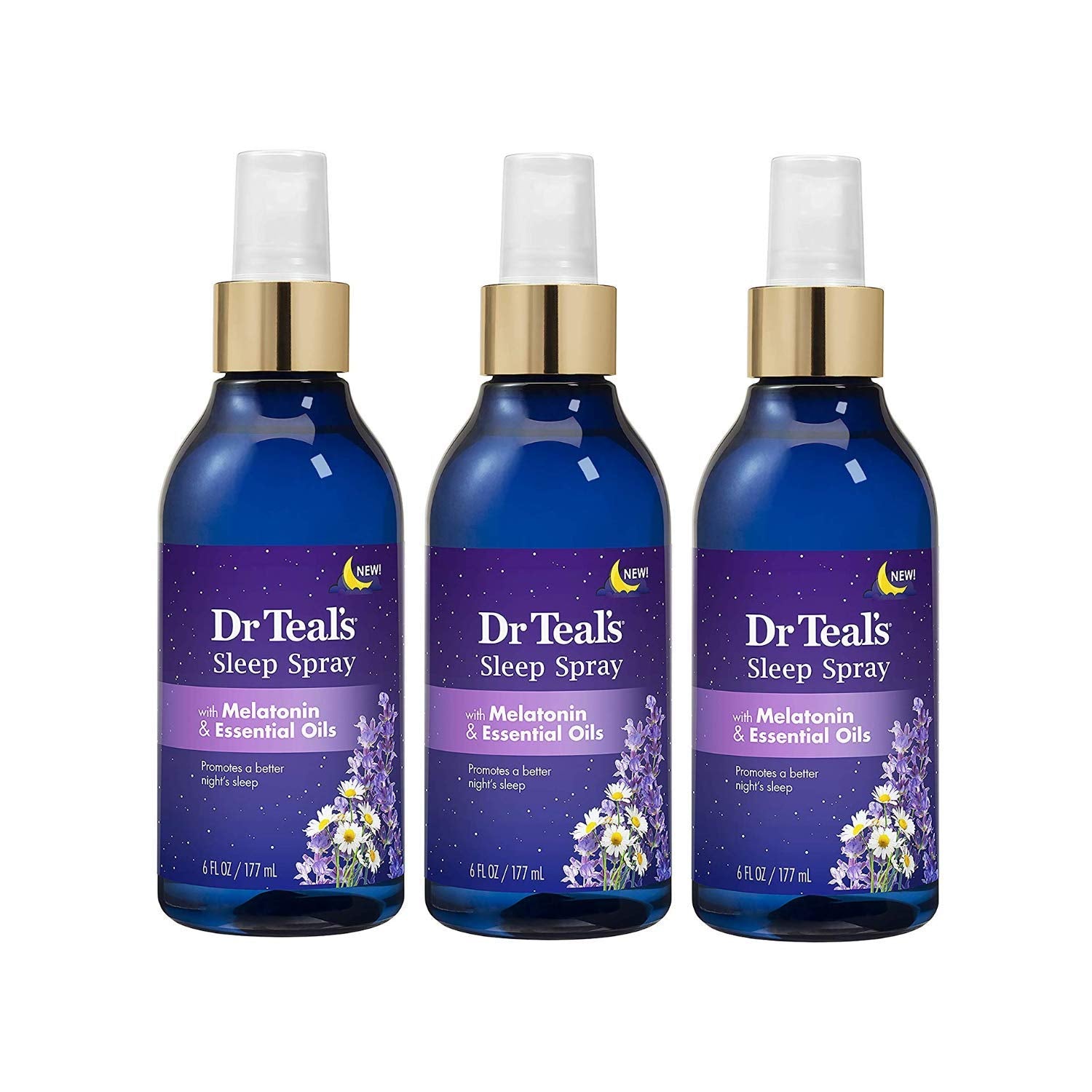 Dr Teal's Calm Blend Spray Bouteille-brume-calme, favorise la détente nocturne.