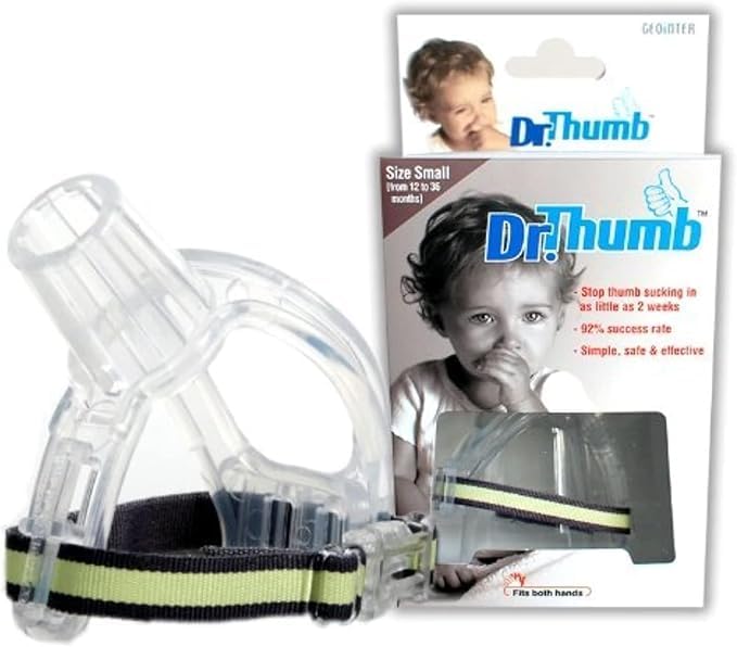Dr. Thumb protège le pouce du tout-petit pendant le jeu.