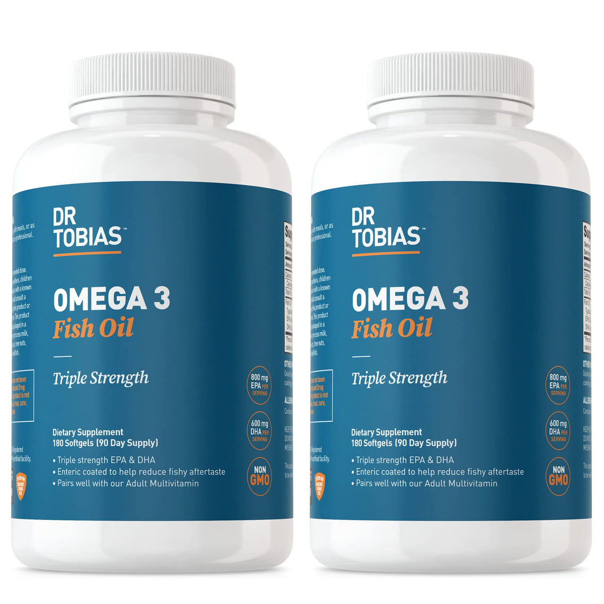 Dr. Tobias Omega 3: bouteille de gélules pour l'apport quotidien.