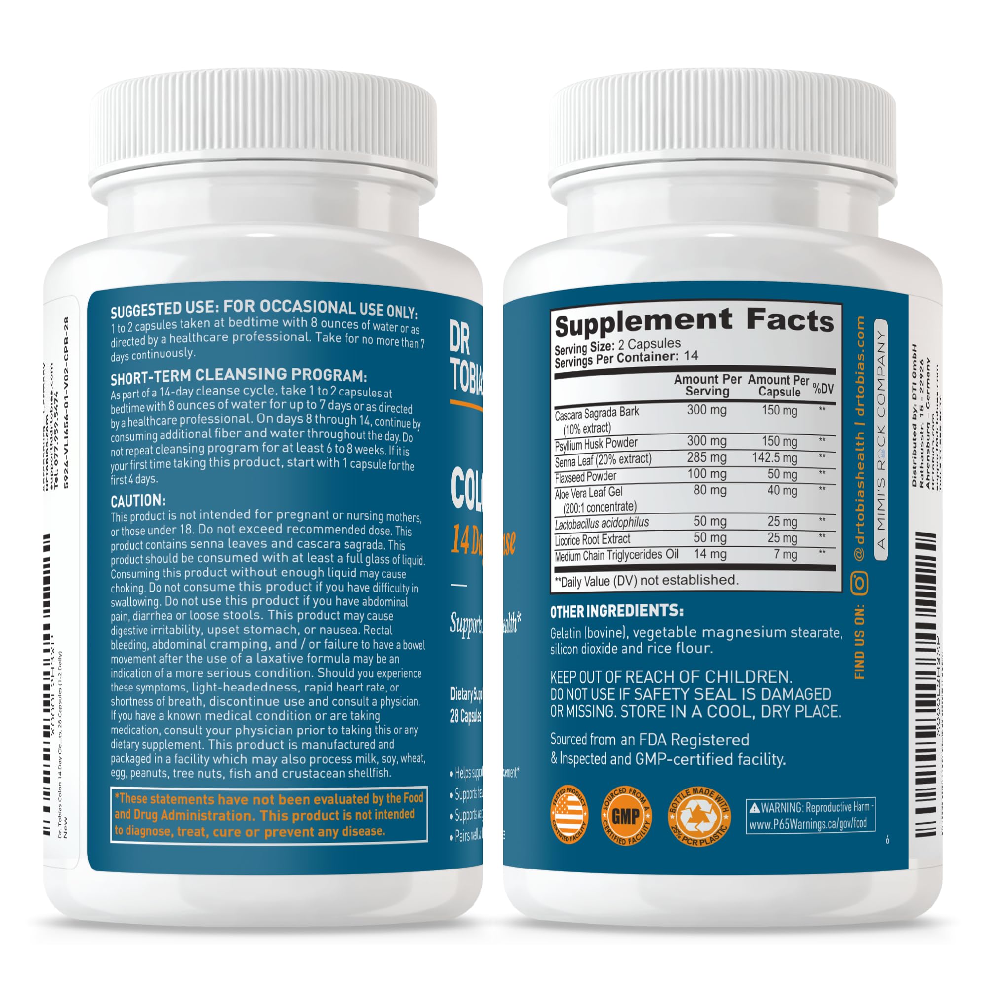 Dr. Tobias Colon Cleanse — détails des ingrédients et bénéfices potentiels.