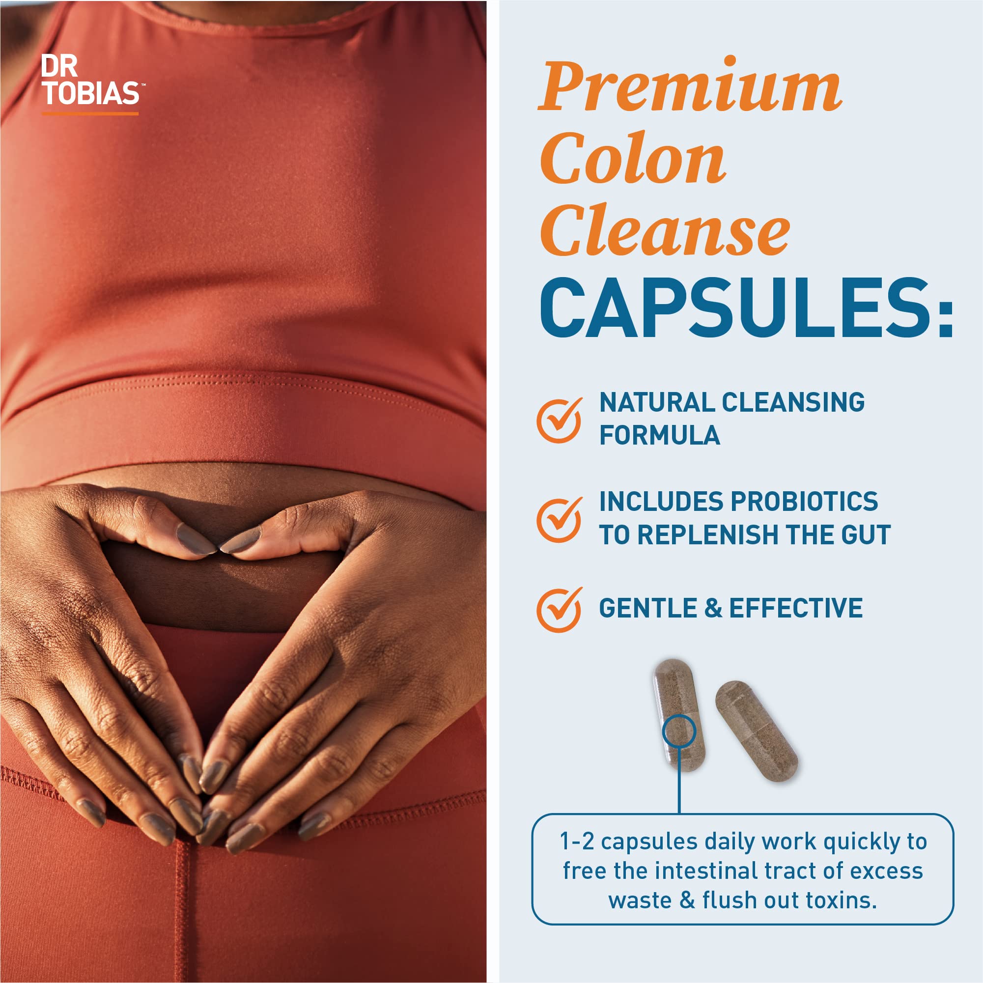 Dr. Tobias Colon Cleanse — emballage premium et étiquette claire.