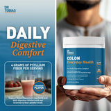 Poudre psyllium Dr. Tobias, mélange facile dans l'eau pour dégonfler et calmer les fringales.