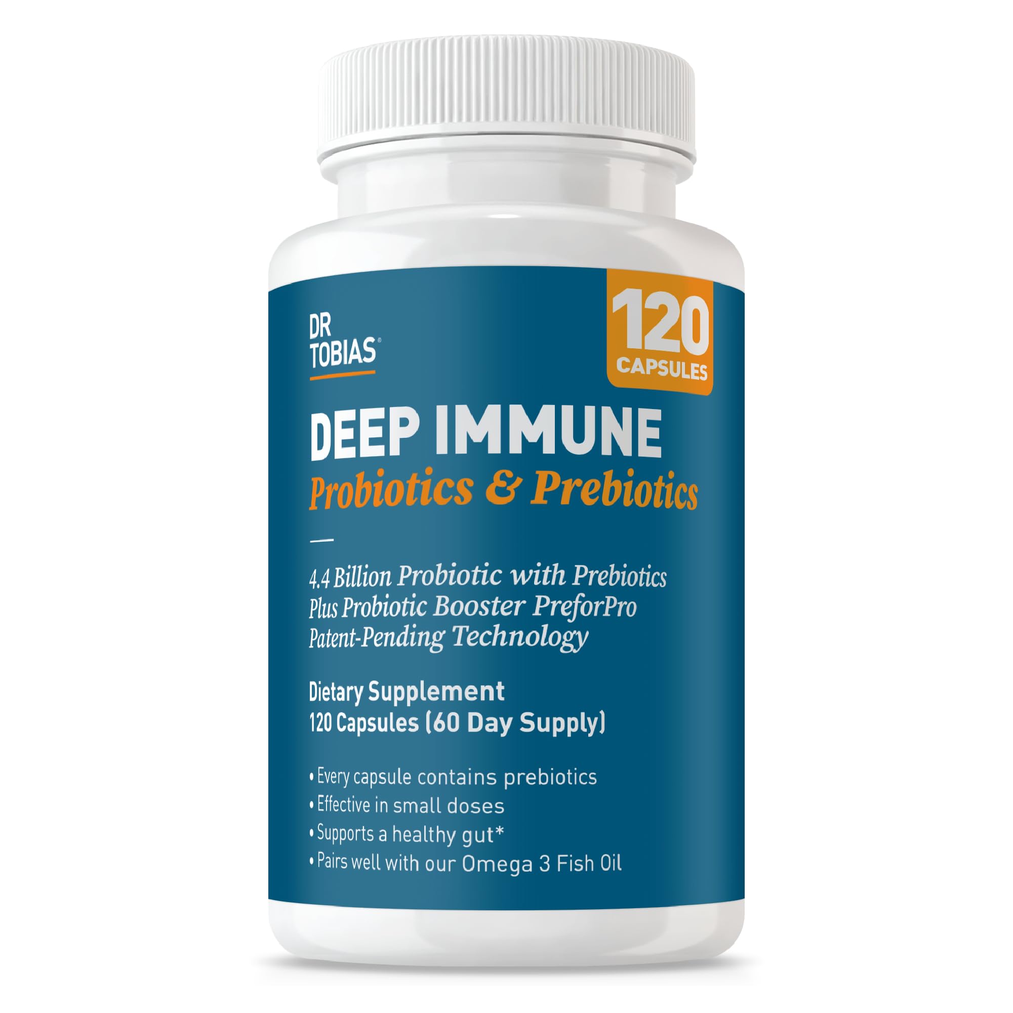 Dr. Tobias Deep Immune – bouteille vue de face, soutien digestif potentiel.