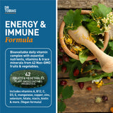 Dr. Tobias Multivitamines, 42 fruits et légumes, nutrition variée pour démarrer la journée.