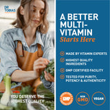 Dr. Tobias Multivitamines, enzymes incluses facilitant l'absorption des micronutriments.