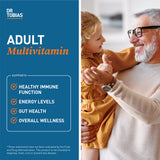 Dr. Tobias Multivitamines, comprimés avec probiotiques, soutien digestif potentiel.