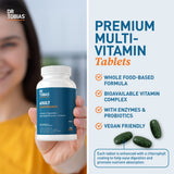 Dr. Tobias Multivitamines, formule vegan sans OGM adaptée au végétalisme.