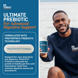 Dr. Tobias Prébiotics, ingrédient PreforPro; favorise une digestion plus fluide.