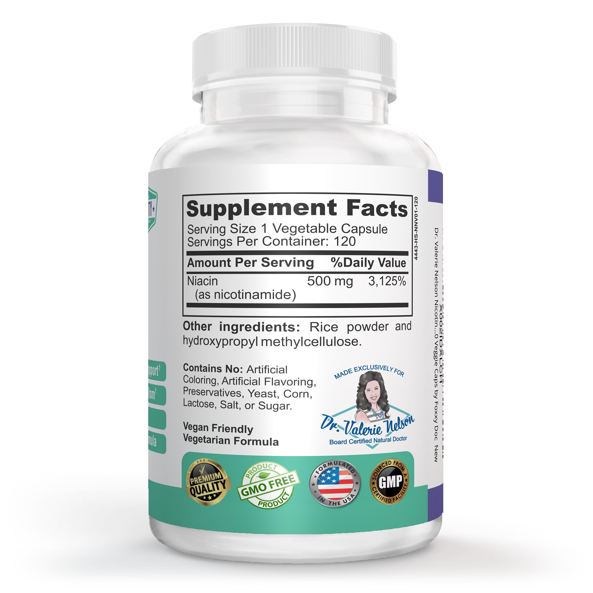 Gélules vegan Nicotinamide dans flacon, absorption possible rapide