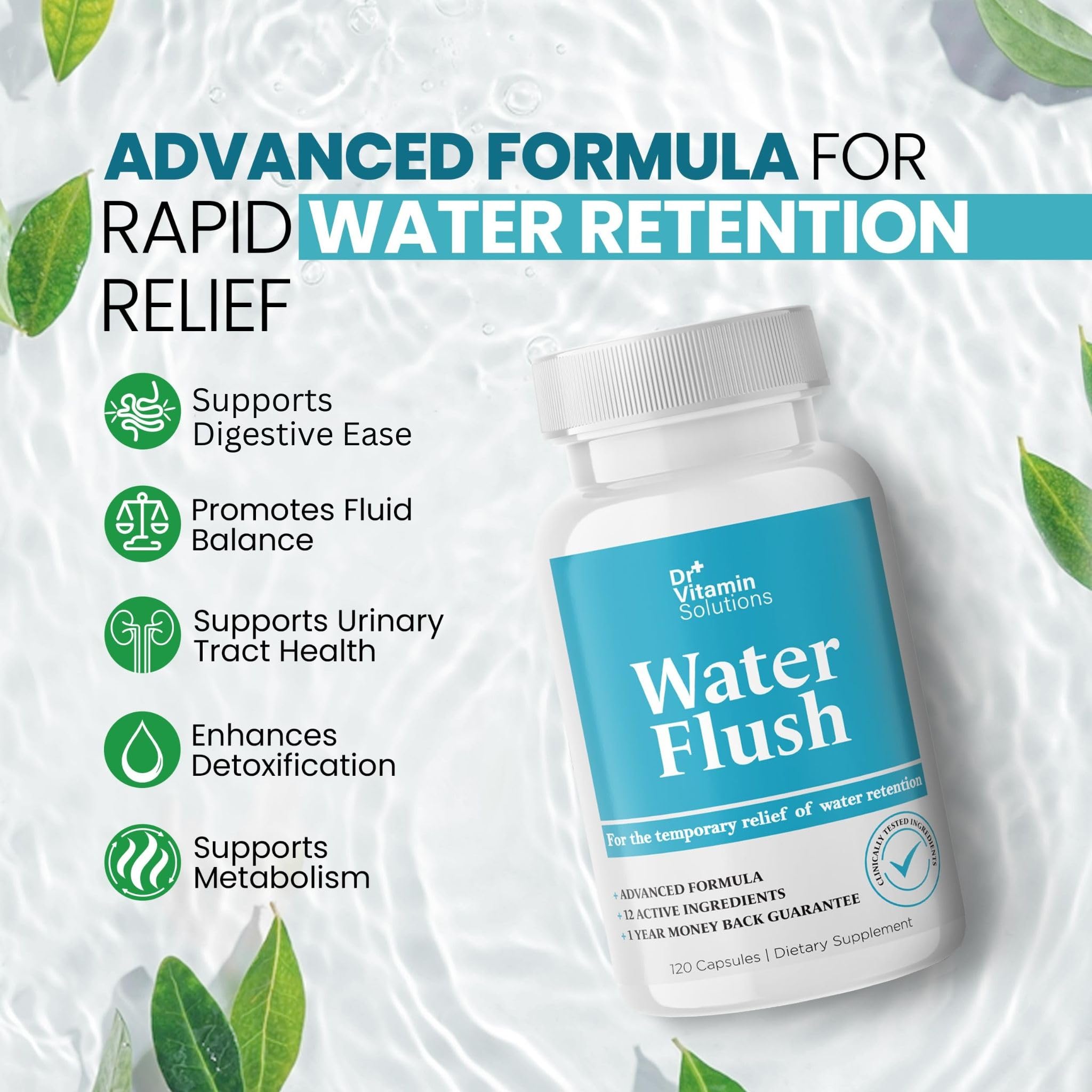 DR VITAMIN SOLUTIONS: capules-extrait canneberge, soutien eau-retention possible.