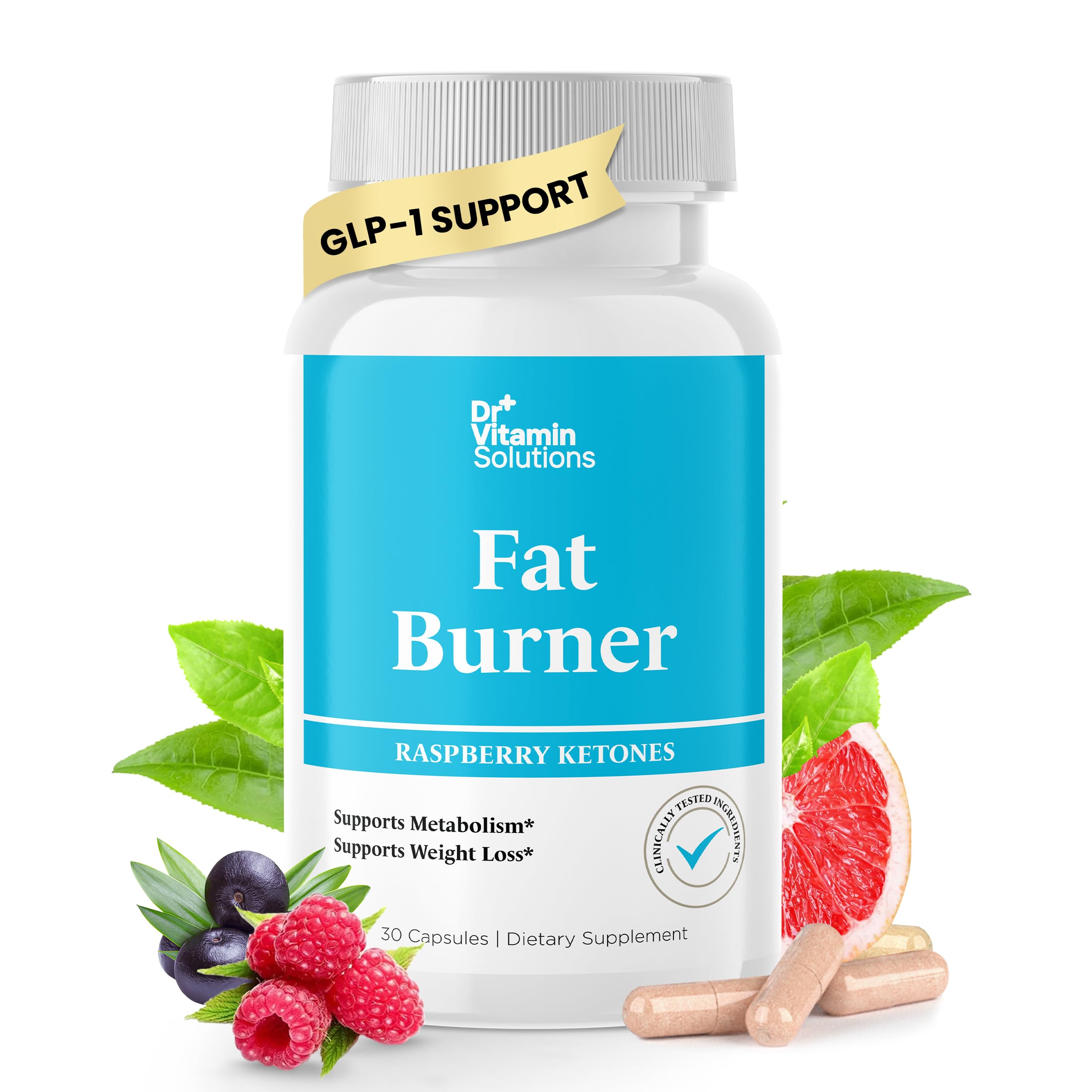 Fat Burner en bouteille DR VITAMIN SOLUTIONS, soutien métabolisme et énergie.