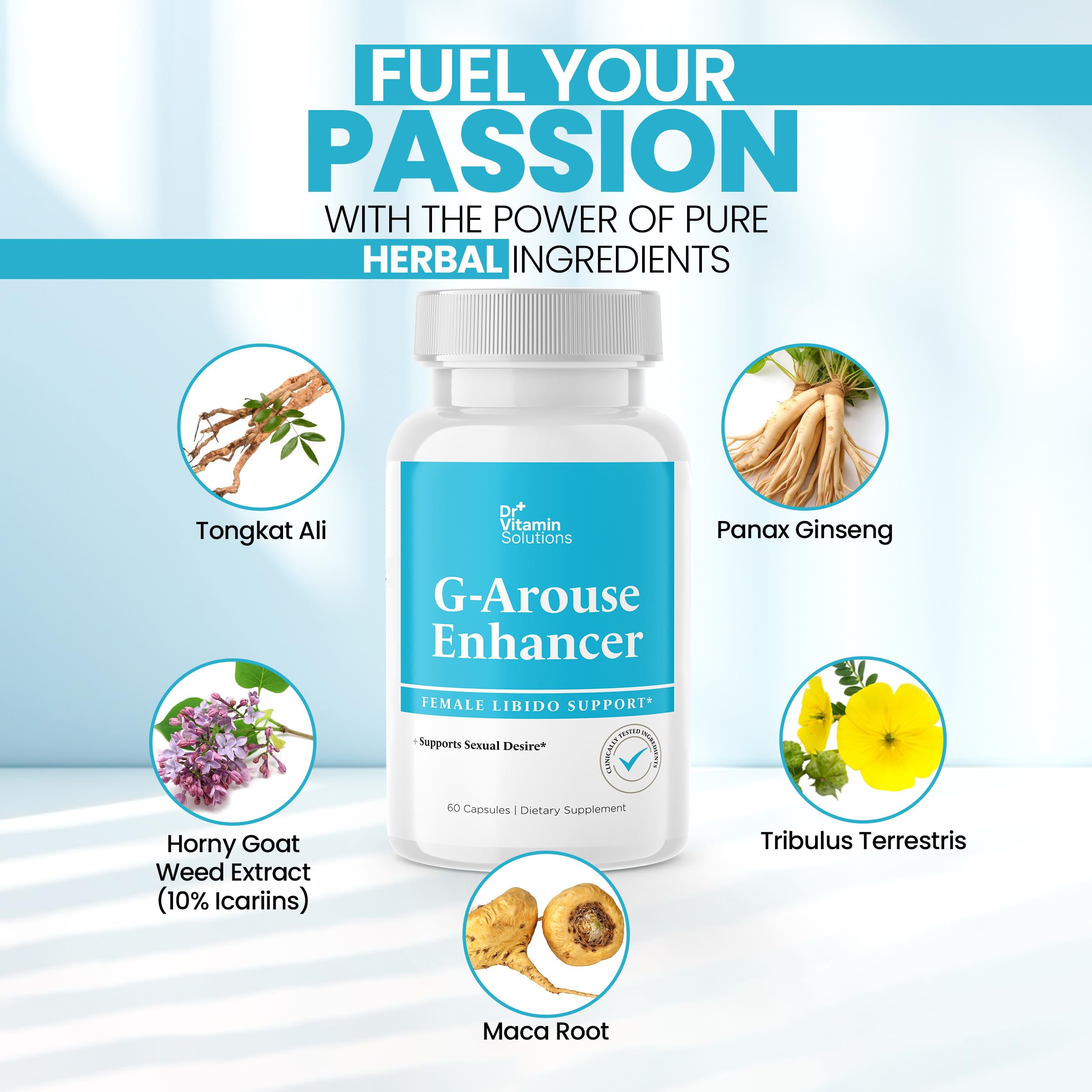 G-Arouse DR VITAMIN SOLUTIONS — Maca, énergie durable et équilibre.