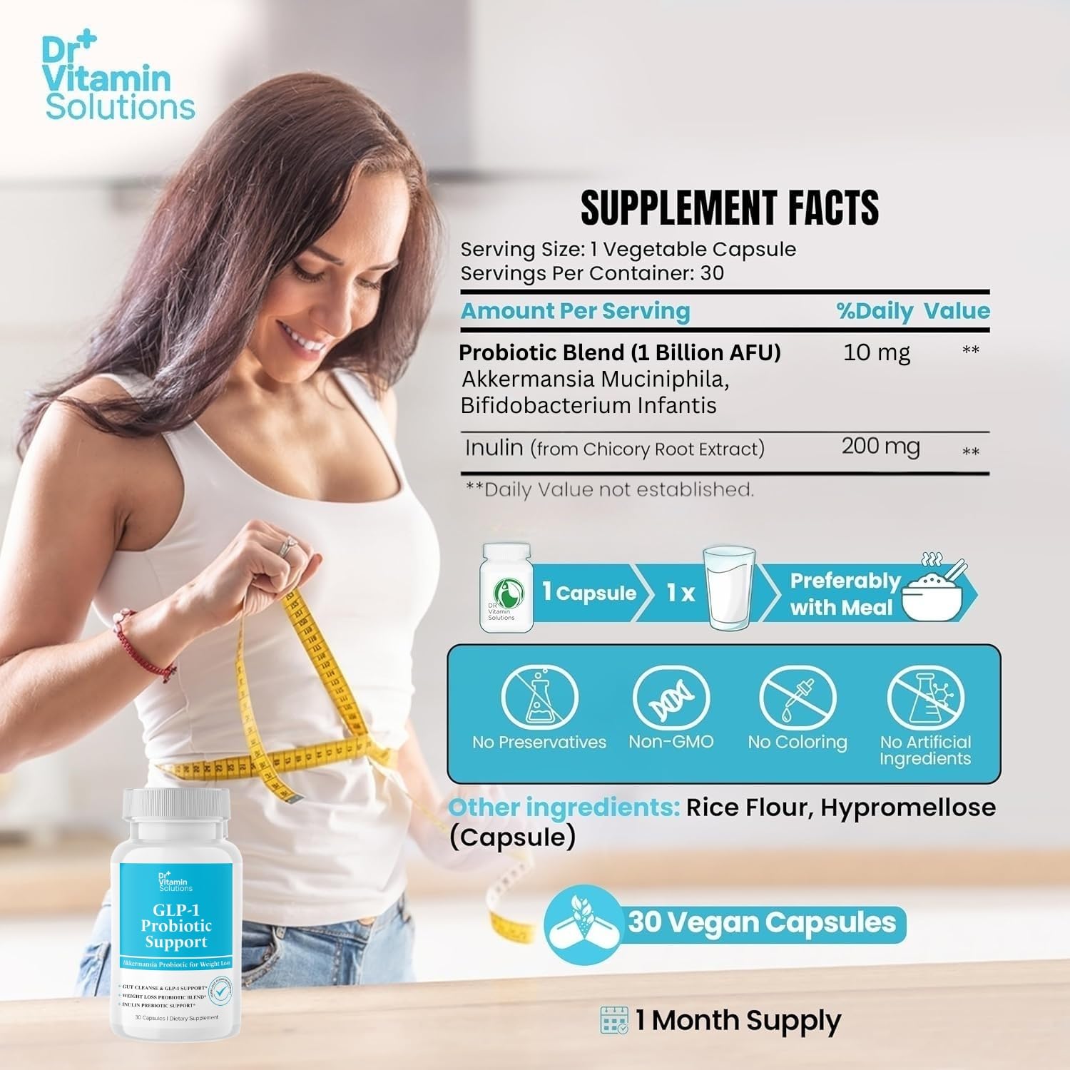 DR VITAMIN SOLUTIONS GLP-1 probiotiques – fiche nutritionnelle simple.