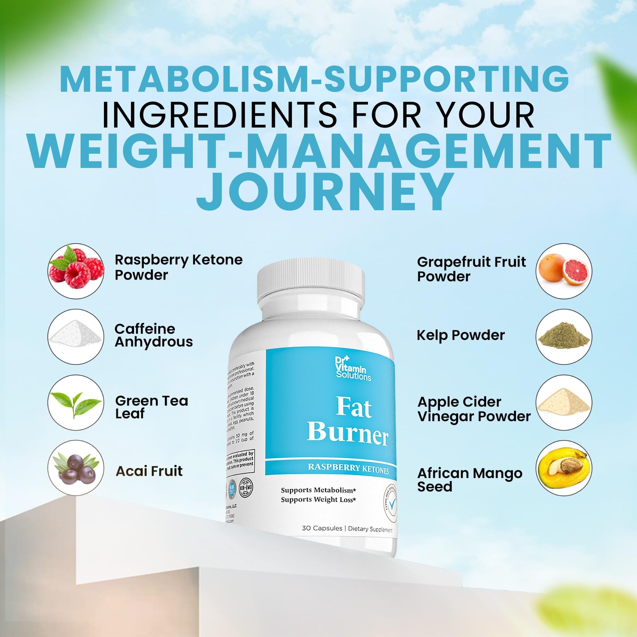 Tableau nutritionnel DR VITAMIN SOLUTIONS, informations utiles sur les portions.