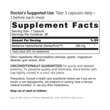 Berberine DR.WHITAKER – etiquette et label, dosage quotidien potentiellement bénéfique.