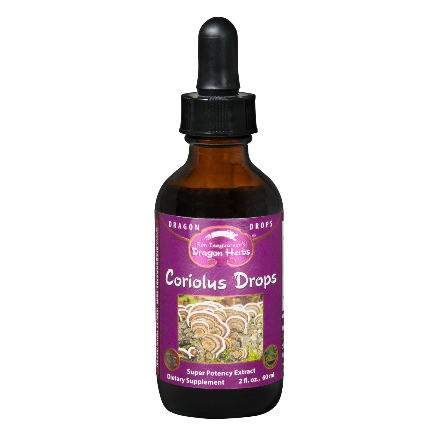 Dragon Herbs Coriolus queue de dinde gouttes versées dans une boisson chaude avec soutien immunitaire potentiel.