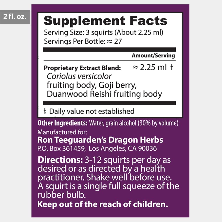 Rituel quotidien avec les gouttes Coriolus Dragon Herbs, utilisation polyvalente.
