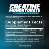 DRAGON PHARMA Creatine Monohydrate — doseur prêt à mesurer une portion pour les séances intenses