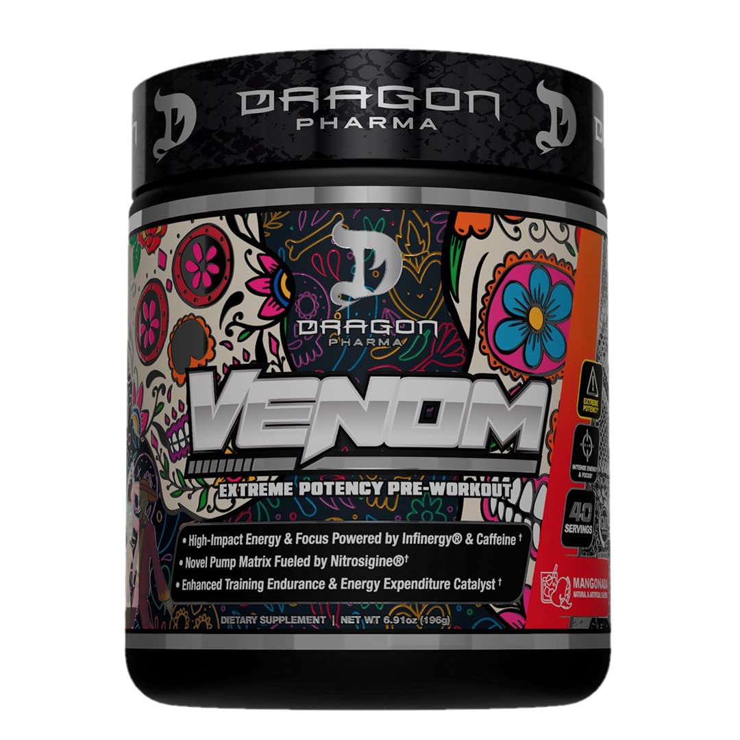 DRAGON PHARMA Venom – bouteille montrant énergie et focus pendant l’entraînement
