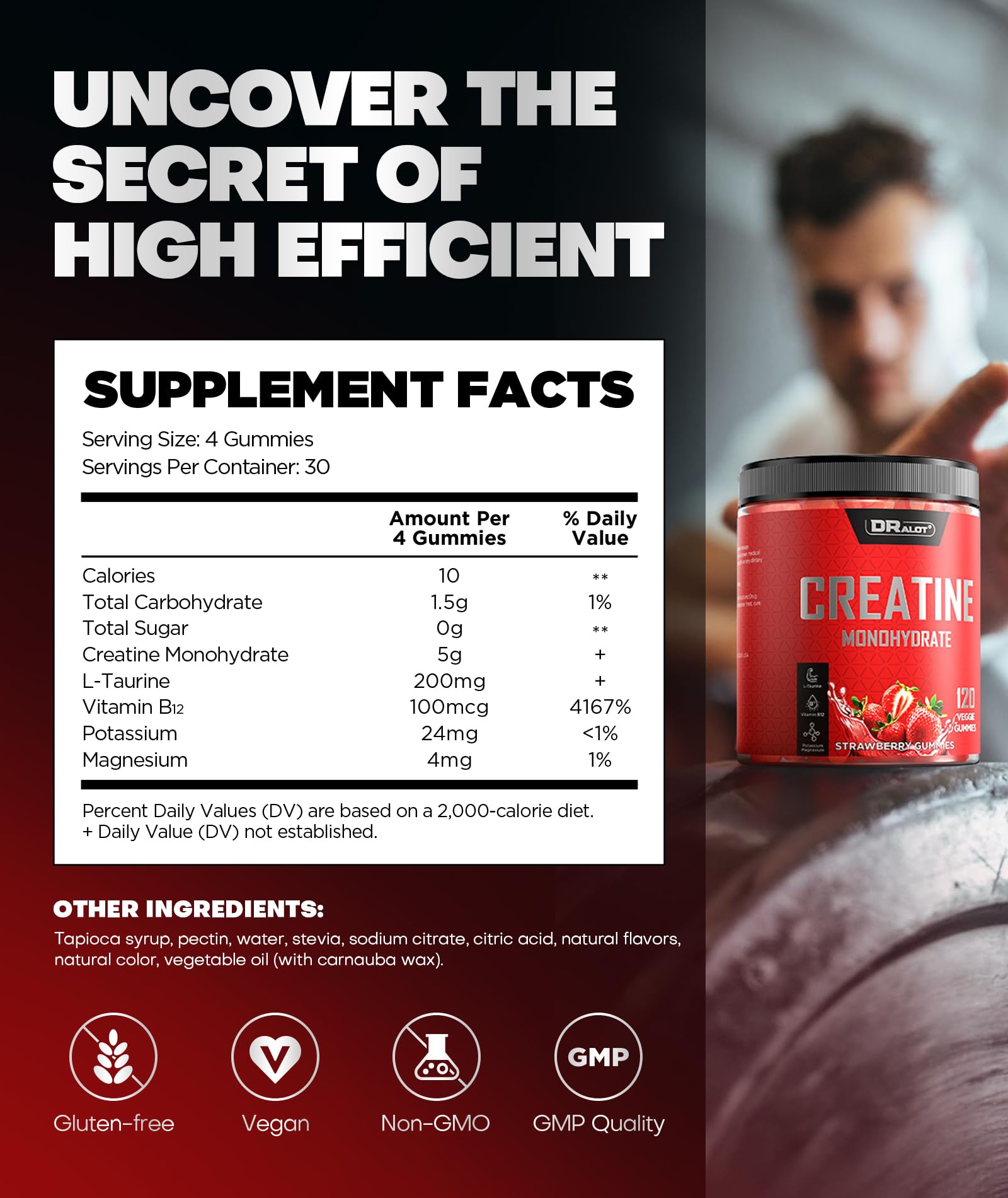 Dralot Gummies – emballage pratique pour le sac de sport et déplacements.