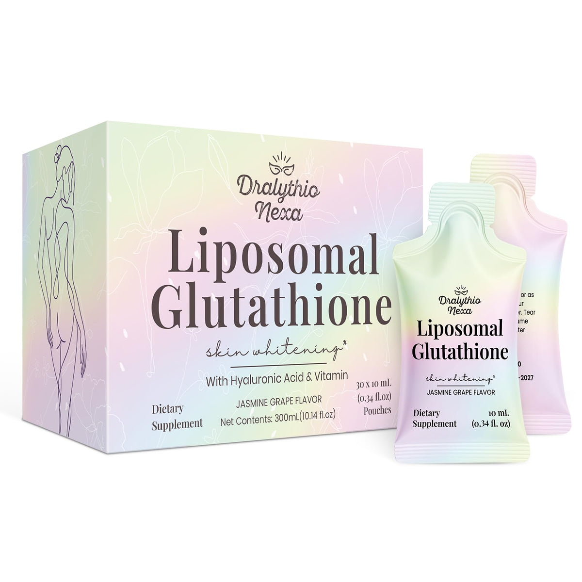 DRALYTHIO NEXA Liposomal Glutathione Liquide, bouteille, verse rapide et absorption optimisée.