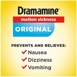 Marque Dramamine – recommandée par les pharmaciens pour le mal des transports.