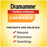 Dramamine trio-paquets orange, solution pratique pour voyageurs fréquents.