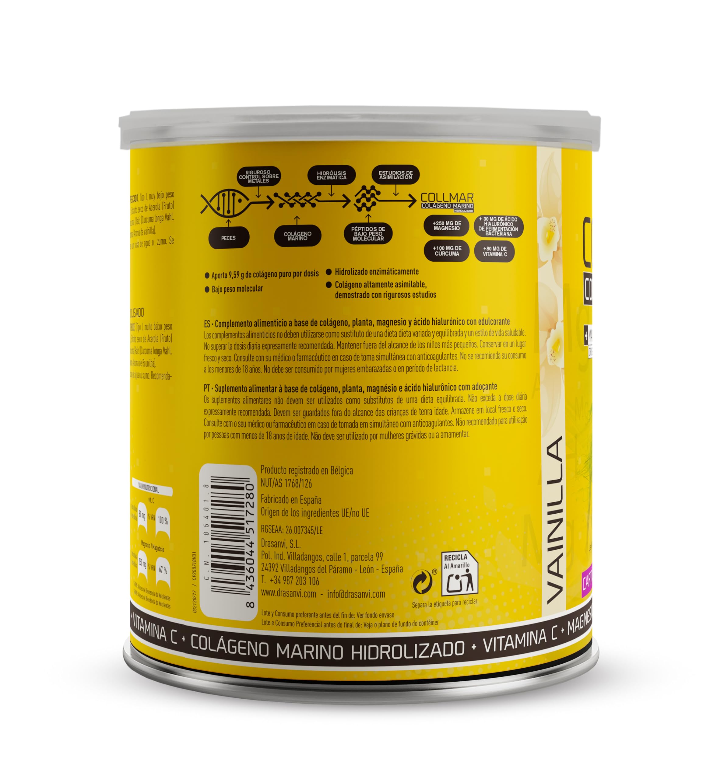 Formulation sans gluten et sans ingrédients d'origine animale terrestre.