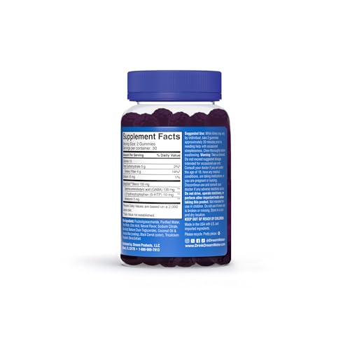 Dream Water Snoozeberry Gummies emballage, format compact idéal pour emporter en voyage.