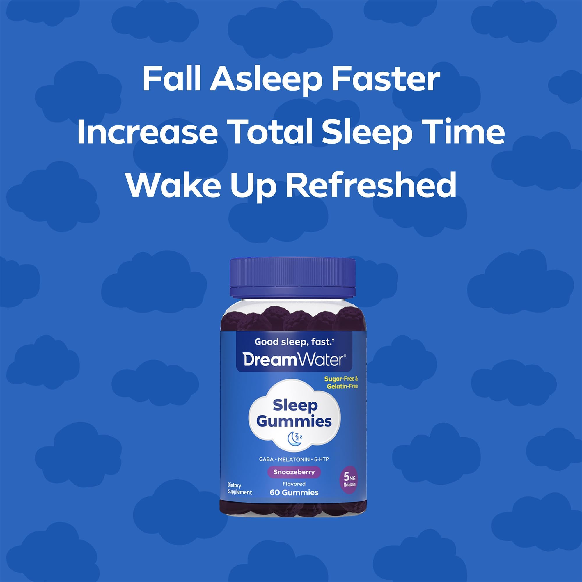 Dream Water Snoozeberry Gummies voyage: faciles à emporter pour des soirées sans stress.