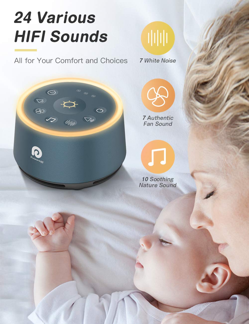 Dreamegg D1 – lampe nocturne douce, parfait pour s'endormir.