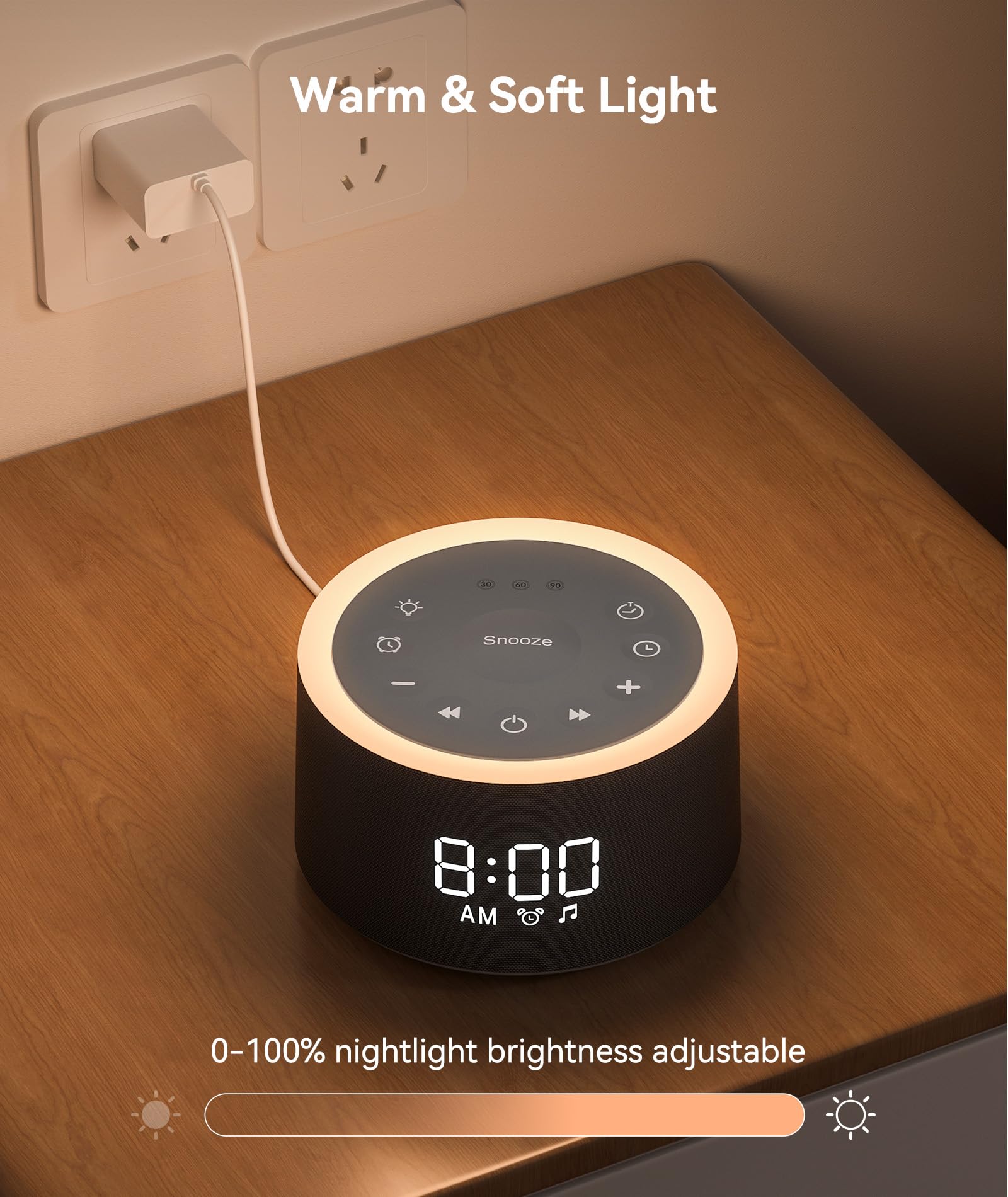 Dreamegg D1+ ambiance nuit pour bébé et adultes, sommeil apaisé.