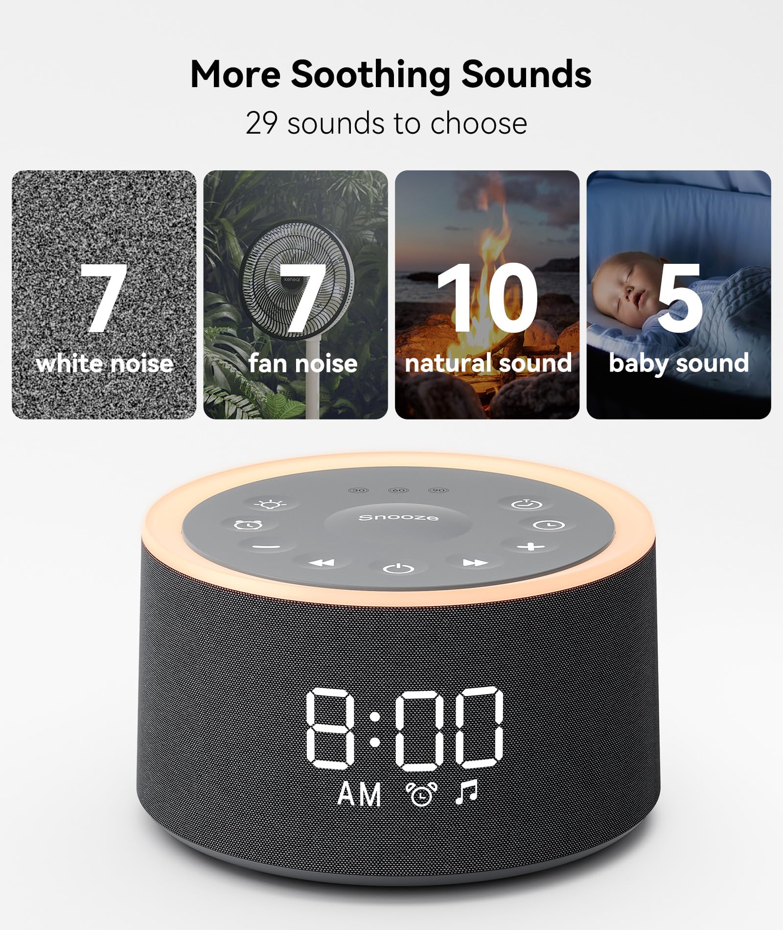Dreamegg D1+ lumière nocturne douce pour ambiance reposante.