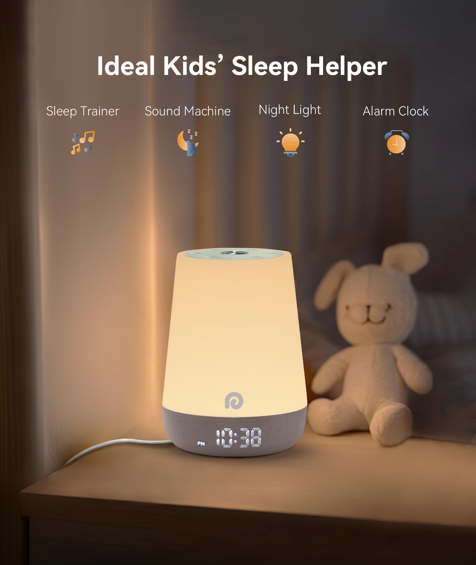 Lampe de nuit à 3 modes pour bébé et ambiance calme.