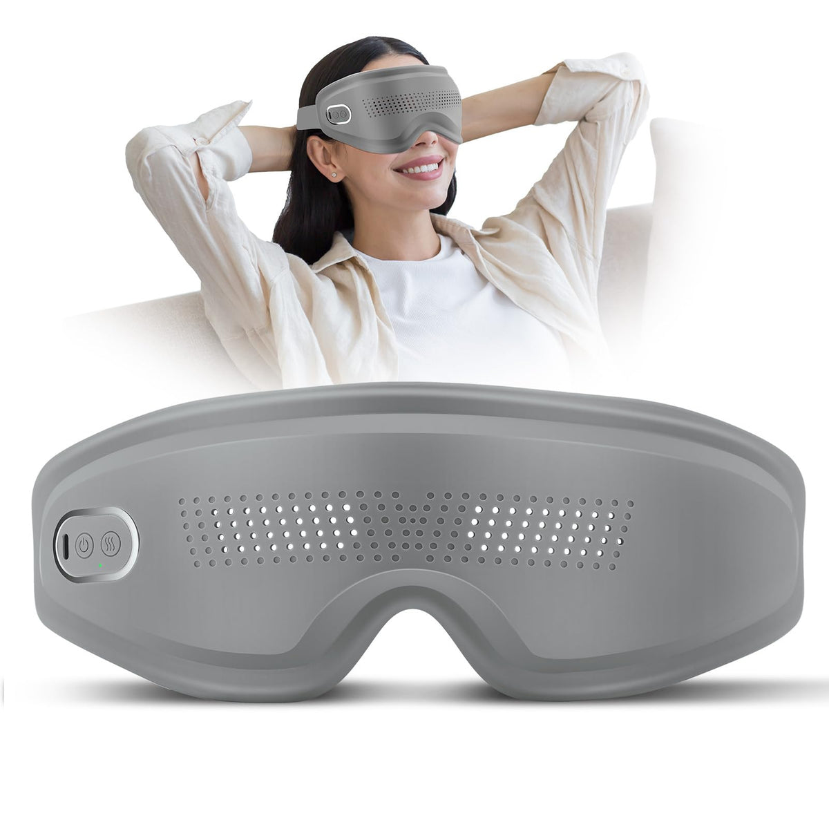 DREAMSOME masque yeux chauffant – chaleur confortable pour détente oculaire.